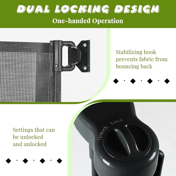47" Extra Tall Retractable Baby Gates, Extends to 59" Wide, ExtraTall Retractable Safety Gate with Reinforced Strips, Retractable Tall Dog Gates for Doorways Mesh Baby Pet Gates Indoor, Black