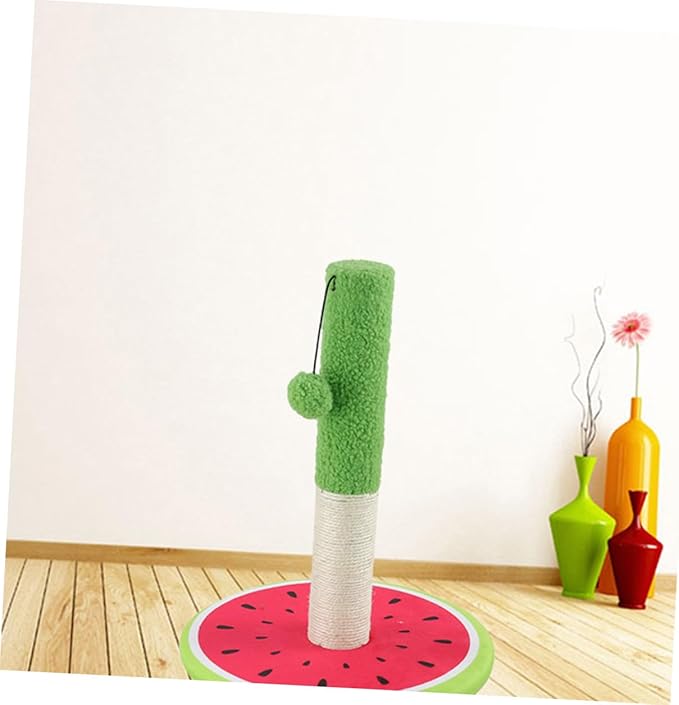 Beaupretty Cat Scratching Post and Climbing with Sisal Material Watermelon Design Interactive Cat Activity and Kittens for Claw Grinding and Self Grooming