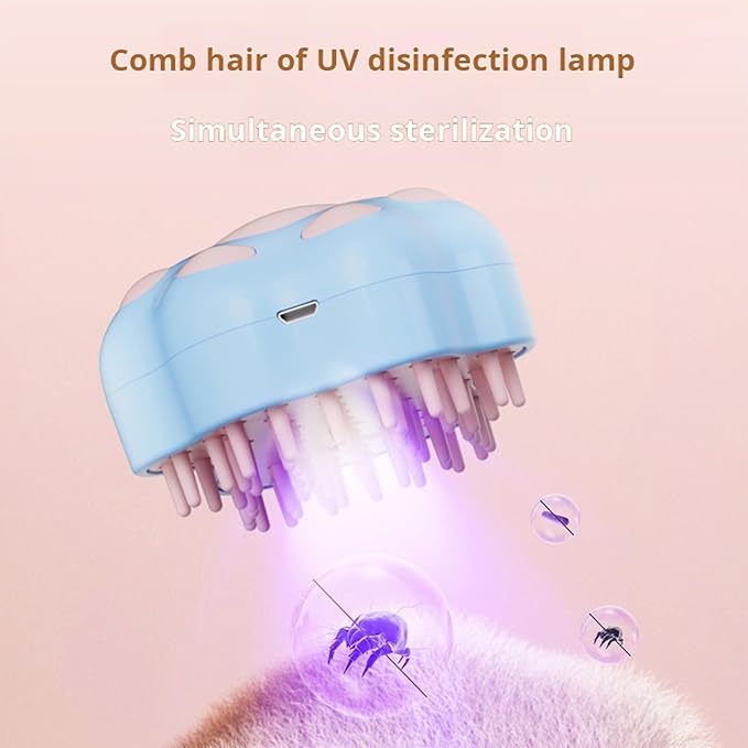 Talent Star Steamy Cat Brush, Pet Steam Brush Electric pet spray massage comb Hair Removal Comb Massage Multifunctional Cat Grooming Brush for Dogs & Cats Tangled Loose Grooming Tool Supplies Blue