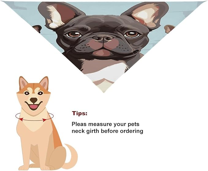 Dog Bandana Spring Pet Scarf Adjustable Triangle French Bulldog Dog Cute Printing Dog Bib Washable Polyester Puppy Bandana for Small Medium Large Dogs Cat Birthday Party Supplies