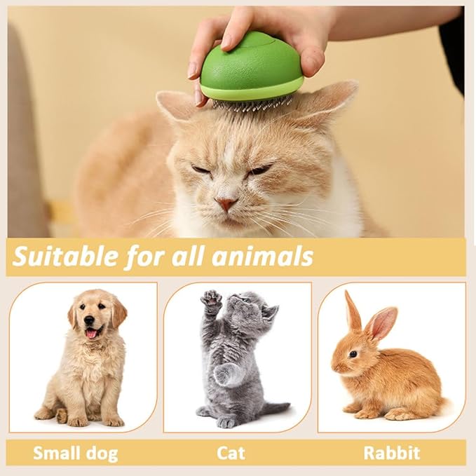 Cat Brush, Fruit Shape Pet Massage Brush Cat Grooming Brush with Release Button for Cats Small Dogs Rabbits Removes Tangles Loose Fur
