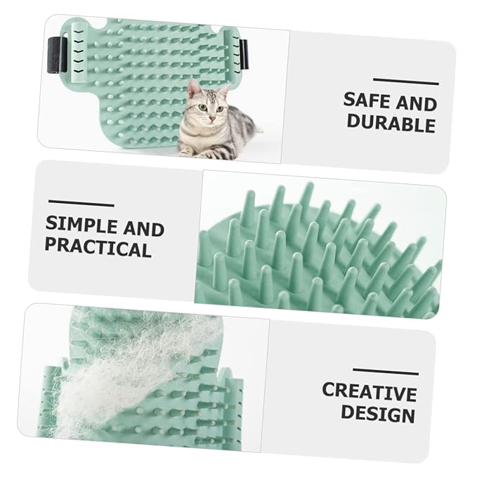 Milisten Cat Corner Self-massaging Grooming Comb Rubber Cat Massage Tool for Pet Supplies Corner Scratch Pad Safe Who Chew Random Binding