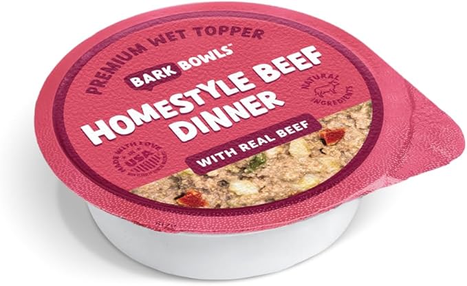 Wet Dog Food Cups, Chicken Pot Pie Dinner, Turkey Fare Dinner, Homestyle Beef Dinner Variety Pack- 3.5 oz Cups (Pack of 12), Made in The USA with Real Beef