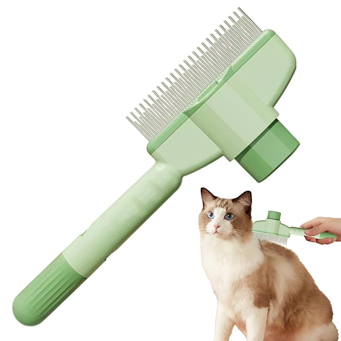 Cat Brush for Shedding,with Release Button Grooming Comb | Long Hair Cat Brush Dematting Comb,for Long Short Puppy Kitten Pet Undercoat Indoor Home Travel Bath Massage