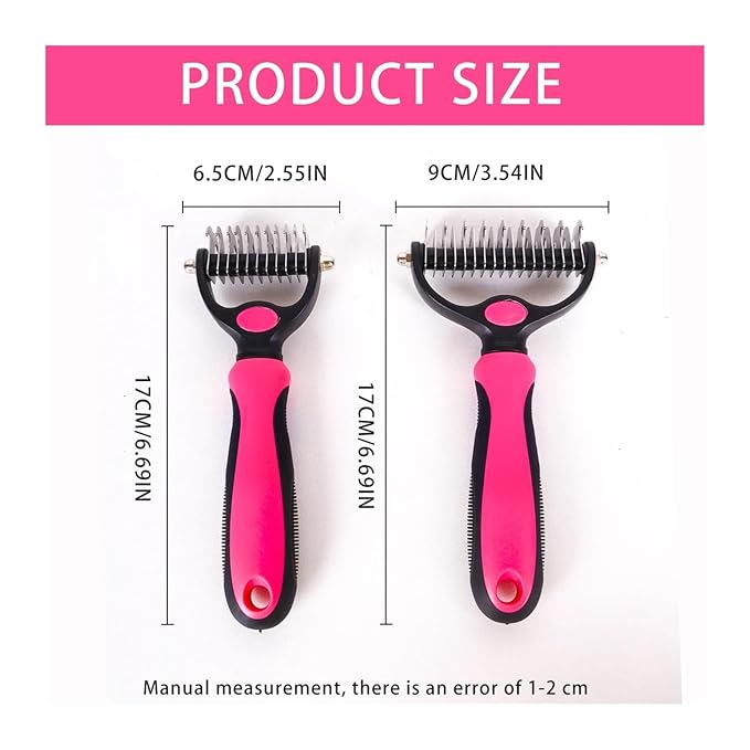 A Pet Double-sided Knot Comb Dog Comb Dog Comb Cat Beauty Hair Removal Cat Comb Pet Supplies(Green,Small)