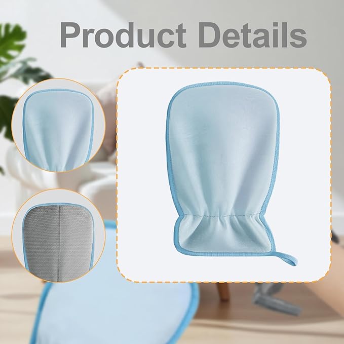 HouseVibe Pet Hair Removal Glove for Cats Dogs Bunny Reusable Grooming Mitt for Furniture Carpet Clothing Sofa Couch 9.45 x 6.30 inch- Blue