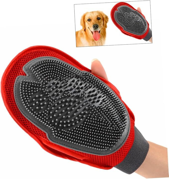 Kisangel Dog Cat Gentle Grooming Glove Pet Brush Glove Deshedding Tool for Pet Hair Removal