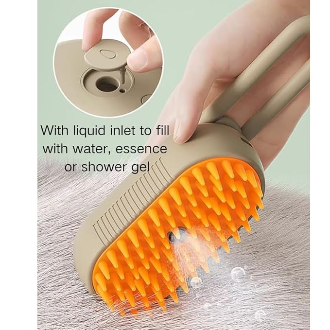 Cat Steam Brush,Rechargeable with Handle,Self-Cleaning Grooming Tool, for Cats and Dogs,3 In 1 Cat Steamy Brush, Multifunctional Hair Comb for Removing Tangled and Loose Hair (White)
