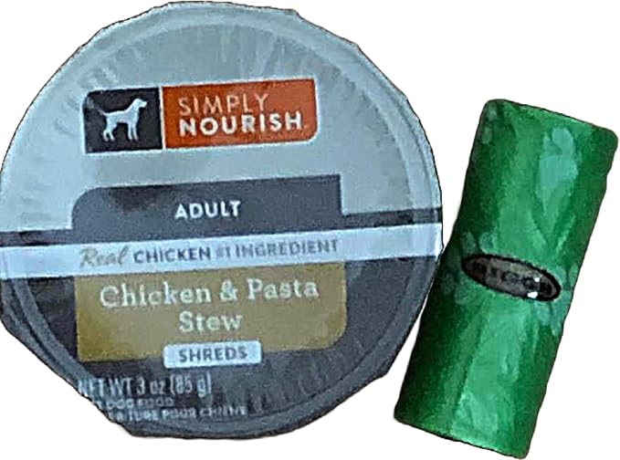 SIMPLY NOURISH Small Breed Adult Dog (6) Chicken & Pasta Stew Shreds 6-3 Ounce Cups