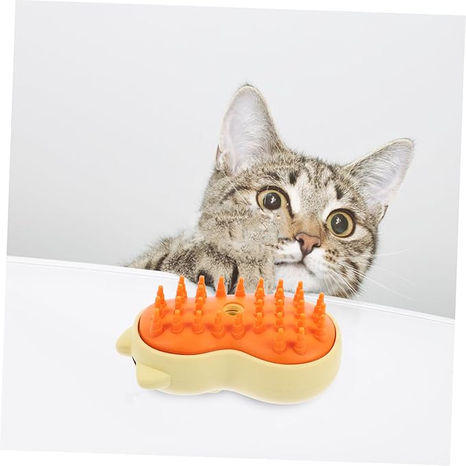 Rechargeable Cat Grooming Brush with Steam Technology Pet Hair Massage Cleaning Tool for Indoor Cats Gentle Bristles for Spa-like