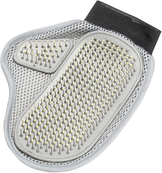 PET Grooming Glove Mitt for Dogs and Cats Dual-Sided Rubber Steel Needle Deshedding Tool Gentle Massage Bathing Glove for Short and Long Hair Pets