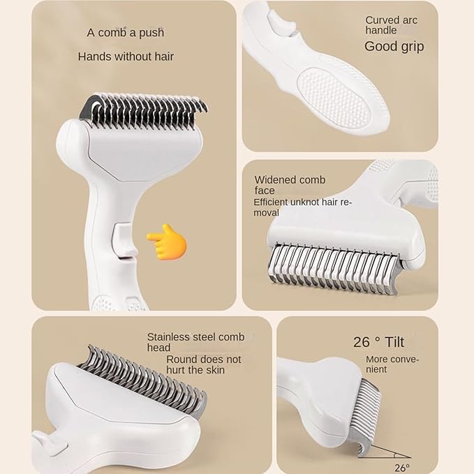 Cat Brush for Shedding,Self-Cleaning Grooming Tools,Cat Short Hair Brush Dematting Comb - for Long Short Bathing Dematting All Breeds Daily Indoor Home