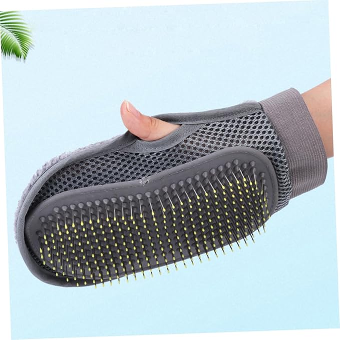 BESPORTBLE Pet Massaging Deshedding Glove Dematting Comb for Dogs Dog Grooming Glove Grey