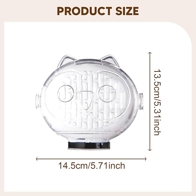 Cat Muzzle Hood Anti Bite Mouth Cover for Nail Trimming & Grooming, TPE Material, Fits .5-5kg Cats (15-22cm Neck)