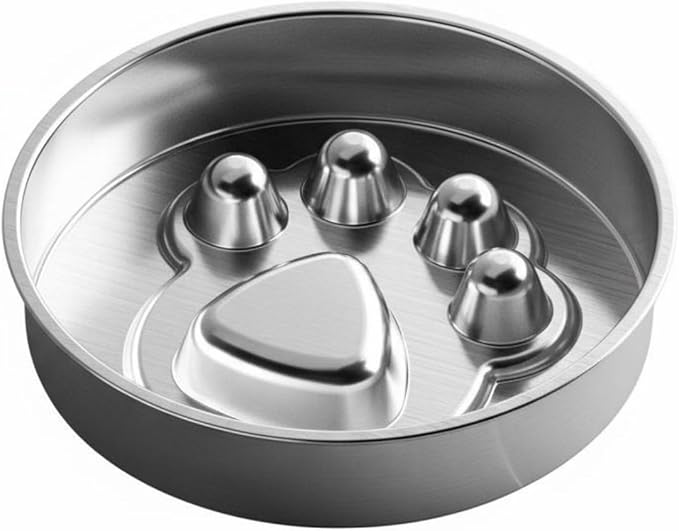 Slow Feeder Dog Bowl Easy to Clean Non-Slip Slow Eating Dish Dishwasher Pet Supplies for Large Dogs, 22CM, Paw