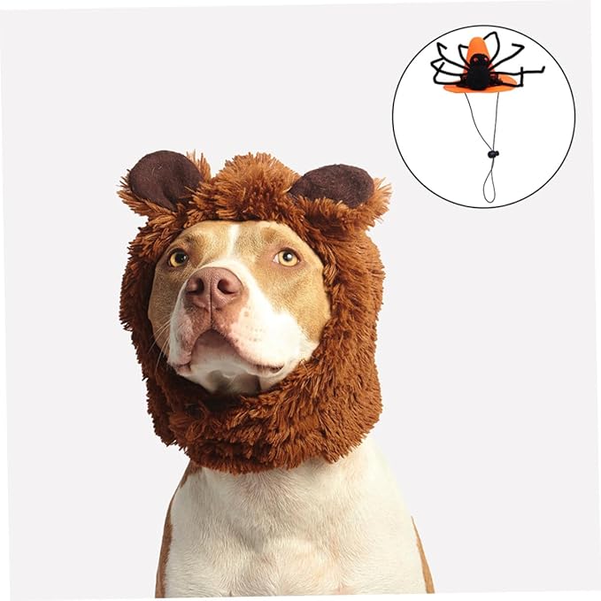 Pet Spider Hat Costume Pet Halloween Headwear Spider Web Design Adjustable Fit for Dogs Halloween Dress up Party Supplies