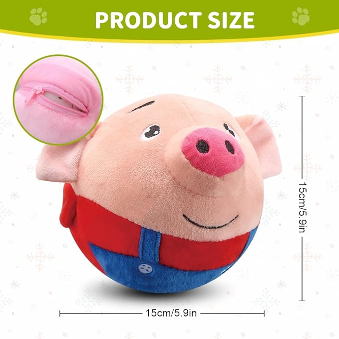 Dog Toys for Small Large Dogs,Puppy Toys to Keep Them Busy,Moving Interactive Squeaky Dog Toy,Active Moving Pet Plush Toy,Small Dog Toys (Blue Pig)