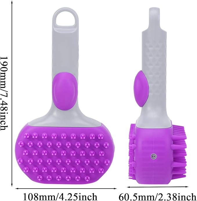 Cat Brush, Pet Grooming Brush Double-Sided, Knot Proof Deep-Cleaning Massager, Gentle Hair Care with Steam, Ergonomic Handle, Shedding Removal Bathing Kitten Dog Supplies