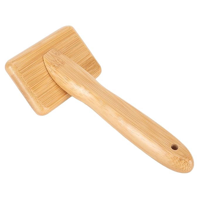 Smoother Brush, Quick Brush, Smooth Curves, Bamboo Macrame Comb, Finely Polished with Cat Hole (S)