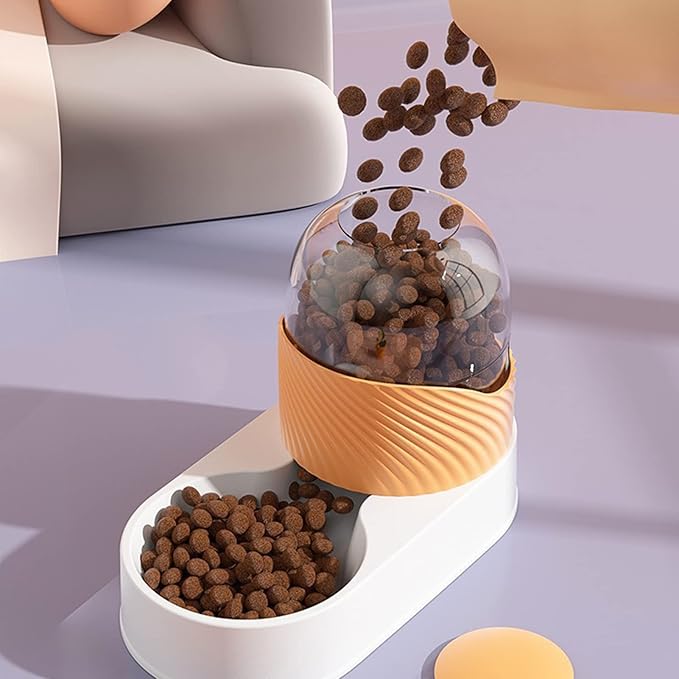 1 Set 2000ml Cat Food Feeder,Dry Wet Separation Large Capacity Durable Safe Anti Overturning,for Small or Medium Size Dogs Cats Pet Supplies Orange Sets