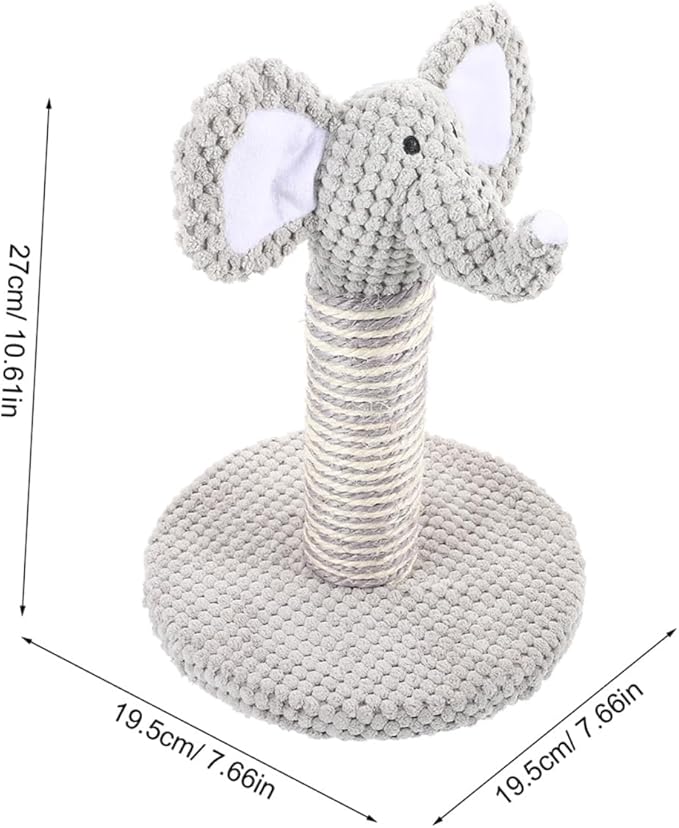HEMOTON 2pcs Small Elephant Zebra Cat Scratching Posts Vertical Sisal Cat Claw Scratcher Kitten Climbing Frame Indoor Wear-Resistant Pet Scratching Poles for Small