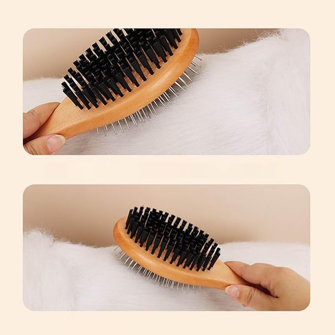 Cat Grooming Brush,Wooden Comfort Grip Hair Remover | Dog Hair Brush Pet Grooming Comb | for Massage Shower Outdoor Home Bathroom Puppy Kitten Bathing Washing Cleaning