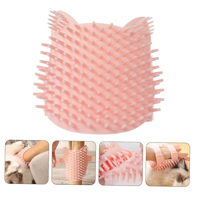 UPKOCH 1Pc Silicone Cat Massage Comb Gentle Grooming Brush for Cats Dogs Easy Install Corner Brush with Fasten Sticker Pet Massage Tool for Indoor Cats Improves