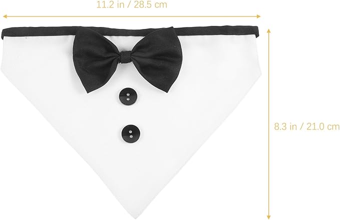 Formal Dog Bandana with Bowtie Collar Large Size Pet Scarf for Wedding Day and Party Supplies Stylish Dog Necktie