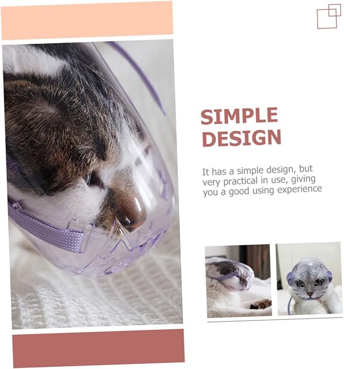 Breathable Cat Muzzle for Grooming Comfortable -bite Design Transparent Cat Supply for Easy Use for Bathing and Nail Clipping