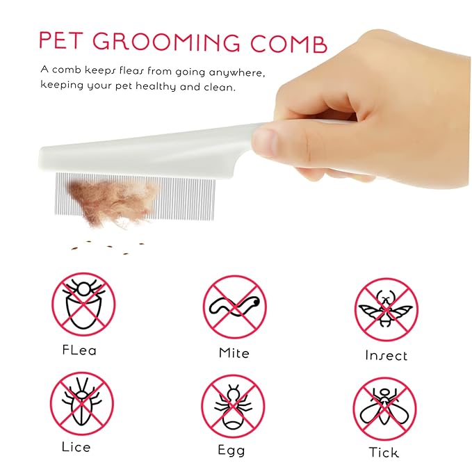 Toyvian 3pcs Dog Cat Grooming Kit Stainless Steel Comb Set for Hair Removal Tangle Combouts