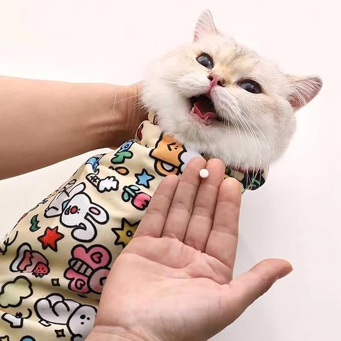 Cat Grooming Wrap, Anti-Bite Cat Wrap for Cutting Nails Cat Restraint for Nail Clipping Fabric for Cats Restraint Bag Cat Grooming Bag Cat Nail Trimming Restraint Wrap