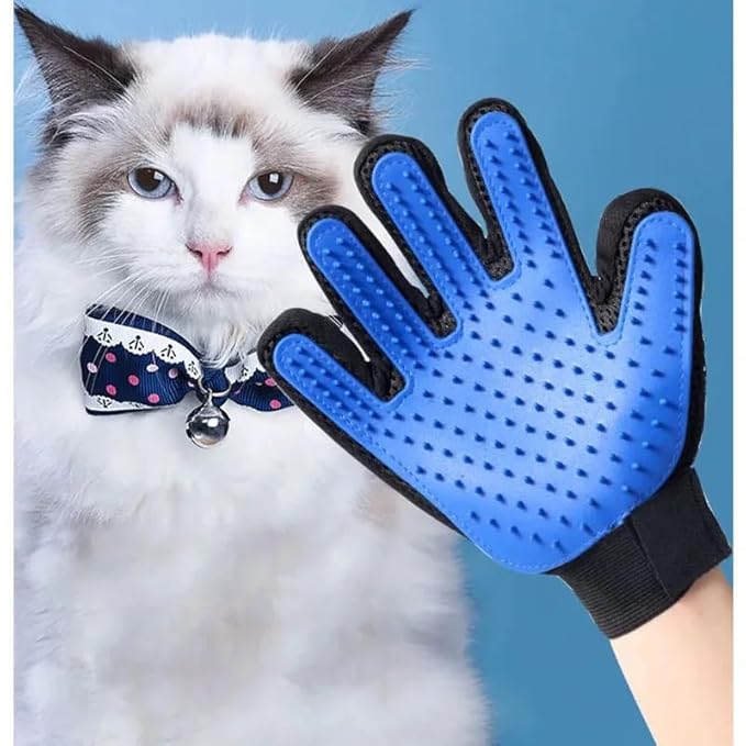 Pet Grooming Glove – Dog and Cat Hair Remover, Deshedding Cleaning Glove with Massage Brush, Pet Grooming Supplies