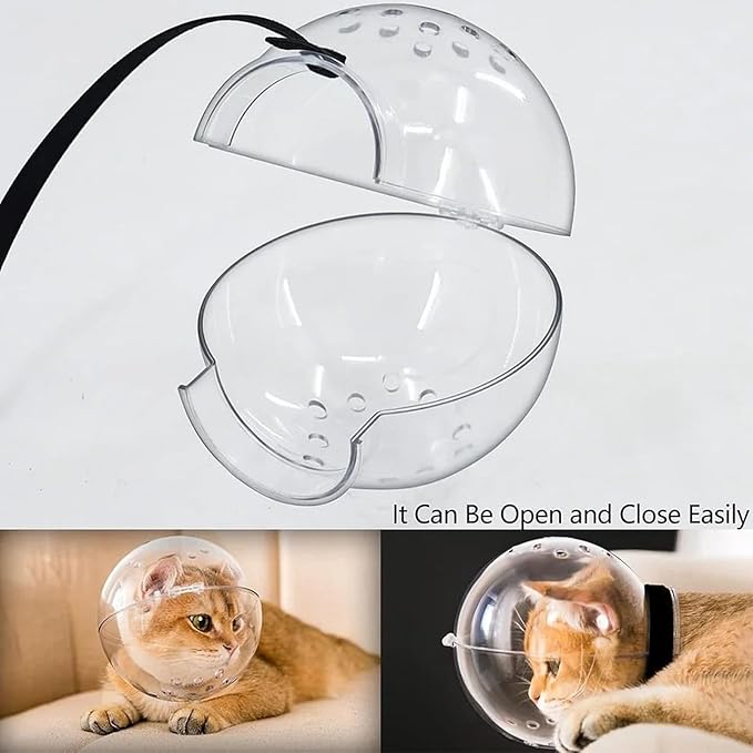Cat Bubble Muzzle – Transparent Breathable Face Cover, Lightweight Protective Pet Shield | Multifunctional Calming Safety Guard, Gentle Grooming Support for Small Dogs Bathing Shedding Nail Trimming S