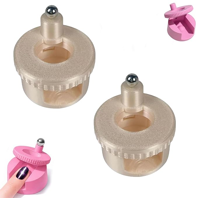 2Pcs Rotating Cat Eye Magnet, 2026 Magnetic Nail Tool, Beginner Friendly 5D Magnet Cateye, Uniform Magnetic Force and Excellent Light Absorption, Can Easily DIY Glossy Cat Eye Effect (2F-Ball Magnet)