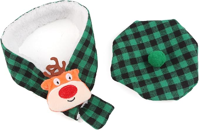 Christmas Pet Costume Dog Cats Reindeer Hat Headwear Birthday Supply Dog Paids Scarf Small Funny