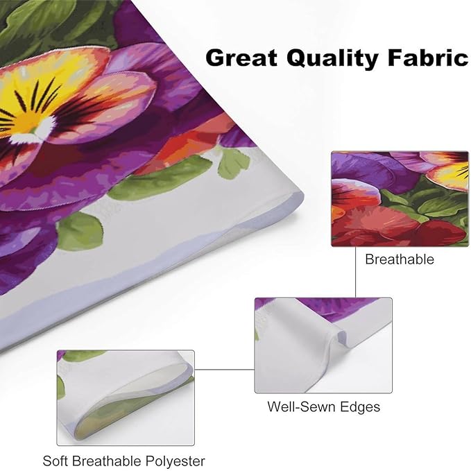 Dog Bandana Spring Pet Scarf Adjustable Triangle Pansy Perfection Printing Dog Bib Washable Polyester Puppy Bandana for Small Medium Large Dogs Cat Birthday Party Supplies