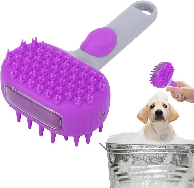 Cat Brush, Pet Grooming Brush Double-Sided, Knot Proof Deep-Cleaning Massager, Gentle Hair Care with Steam, Ergonomic Handle, Shedding Removal Bathing Kitten Dog Supplies