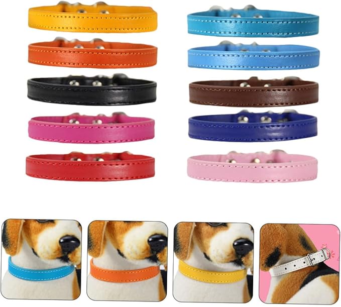 Uonlytech 10pcs Pet Dog Collar Decorative Neckband Cloth 1.0x30cm Random Colors for Small Dogs Basic Pet Supplies