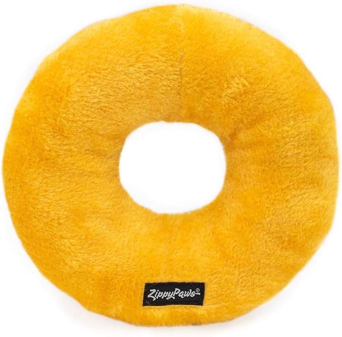 ZippyPaws Jumbo Donutz - Rainbow Plush Dog Toys for Aggressive Chewers, Summer Dog Pride Accessories