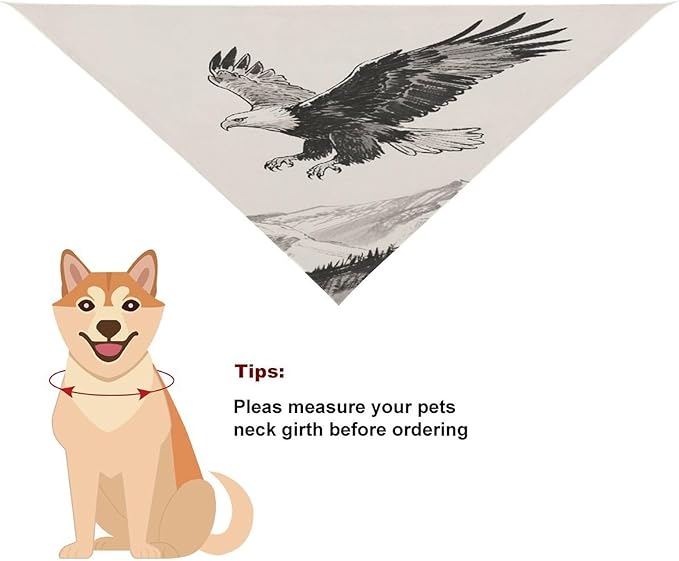 Dog Bandana Spring Pet Scarf Adjustable Triangle Soaring Eagle Printing Dog Bib Washable Polyester Puppy Bandana for Small Medium Large Dogs Cat Birthday Party Supplies