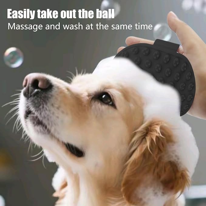 Dog Scrubber for Bath - Silicone Soothing Massage Pet Grooming Supplies | Dog Scrubber - for Long Short Haired Puppy Cats Kitten Care