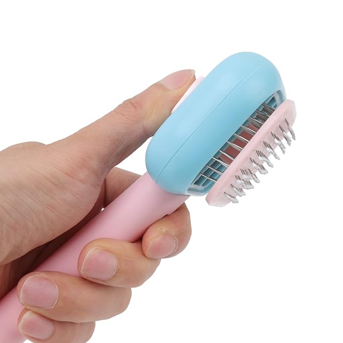 Pet Slicker Brush, Self Cleaning Massage Prevent Slip Dog Cat Grooming Comb, Cat Grooming Brush Self Cleaning Slicker Pet Massaging Tool for Shedding Hair, default, defult