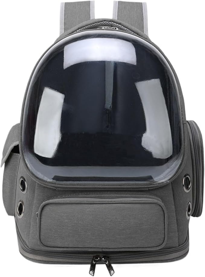 Pet Bag Outdoor Travel Backpack，Compatible for Small Breathable Carrying Supplies Transparent(White)