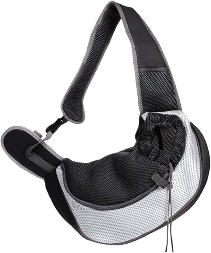Compatible for Pet Backpack Travel Tote Shoulder Bags Mesh Sling Carry Pack Supplies Crossbody Bag(White)
