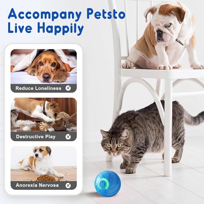 2025 New Dog Ball for Large Dogs, 2PCS Interactive Dog Ball Toy Vibrating Balls, Smart Shaking Pet Bounce Electric Balls Automatic Moving Pet Toy for All Dogs (#B2)
