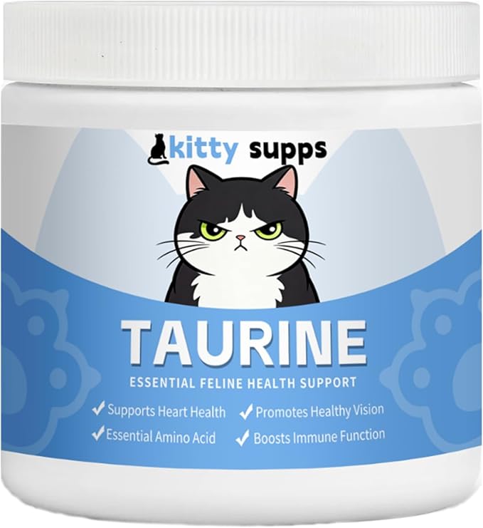 Taurine，Kitty supps Taurine Powder for Cats,Boost Energy & Vitality,Mix in Food, Water-Soluble,with Dosing Spoon (1)