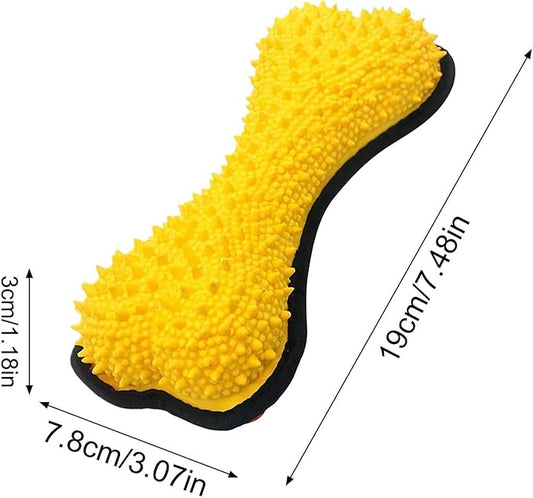 Dog Chew Bone - Dog Toys for Aggressive Chewers | Portable Design Squeaky Pet Supplies for Puppies Large Medium Small Breeds Indoor Outdoor Boredom Birthday Stocking Stuffer