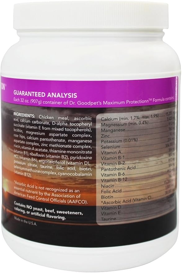 Dr. Goodpet Maximum Protection Formula - Delicious Premium Quality All Natural Multi-Vitamin/Mineral Powder
