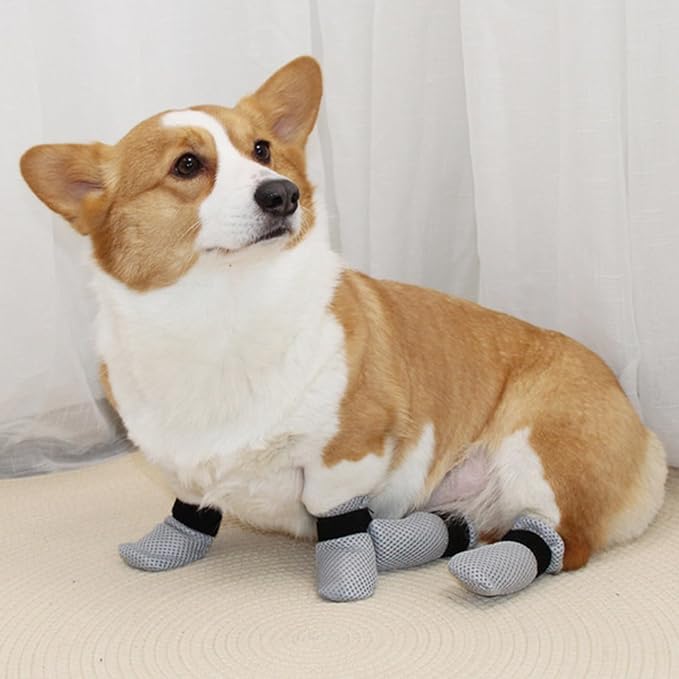4PCS Dog Foot Cover Indoor Injuryproof Pet Antislip Dog Shoes Cats Protectors Muffs Grooming Supplies Slip Pet Protectors