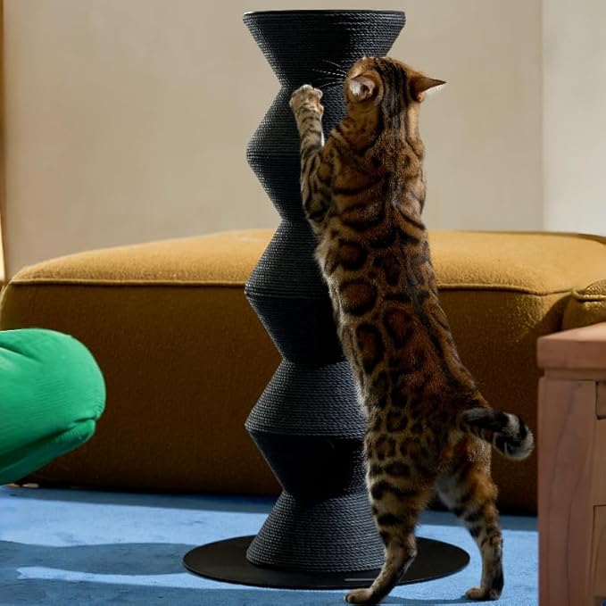 Furrytail Colossal Zigzag Clawer,Cat Scratcher,Scratching Post with Paper Rope, Recycle cat Tower, Large (29.9" H)